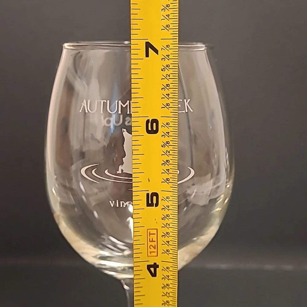 Pair of Autumn Creek Vineyards, Bottoms Up Wine Glasses